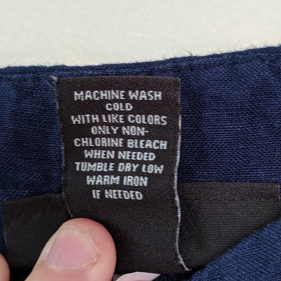 Lane Bryant Navy Blue Linen Blend Cropped Pants - Picture 4 of 5